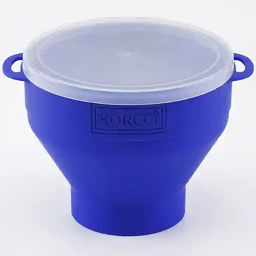 KORCCI Silicone Microwave Popcorn Popper Collapsible Blue