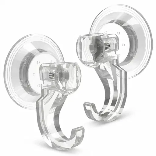 KORCCI Suction Cup Hooks 2-Pack Heavy Duty Waterproof 10LB