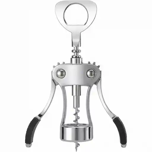 KORCCI Wine Opener Heavy-Duty Zinc Alloy Wing Corkscrew Silver